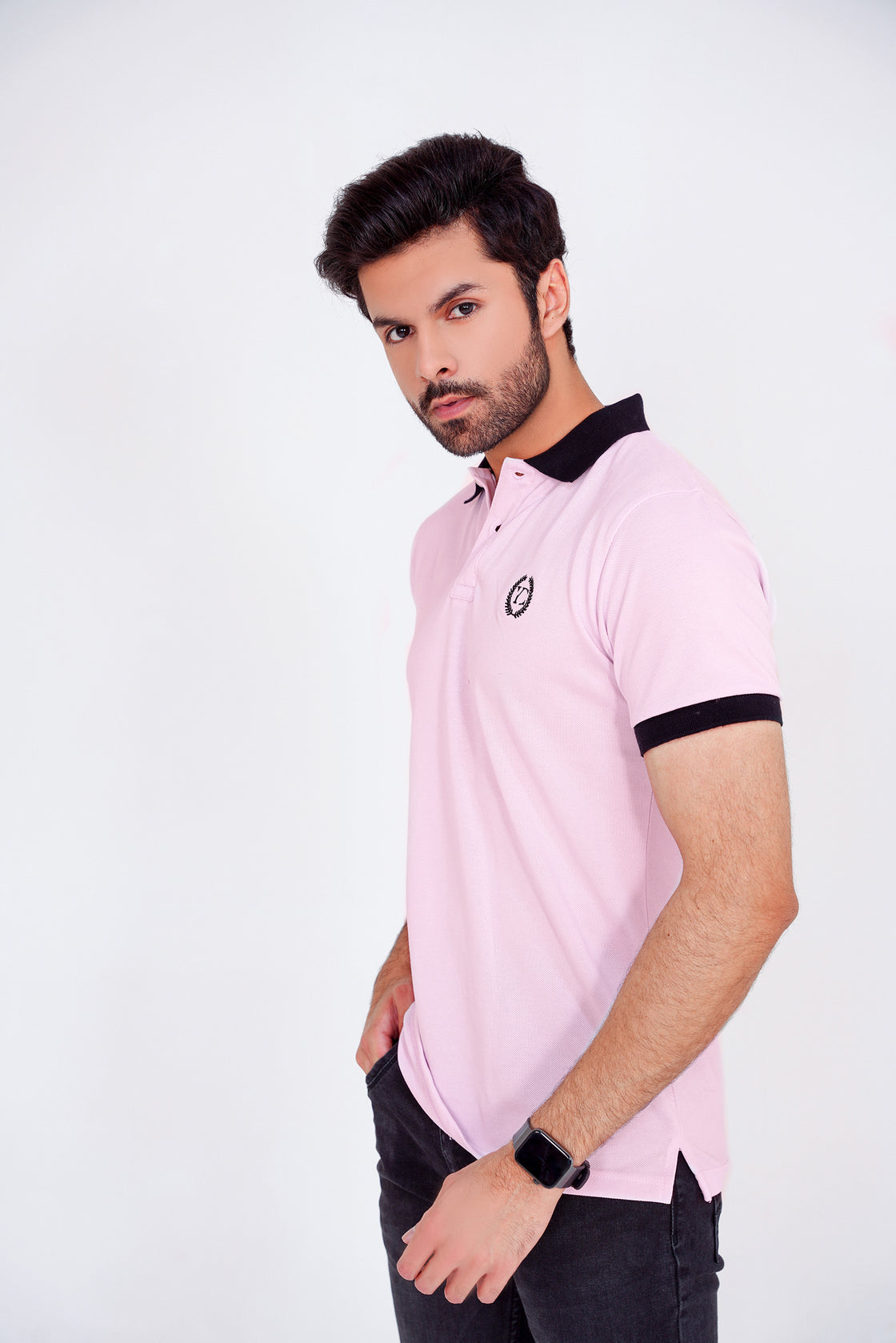 Mens black and pink polo shirts best sale