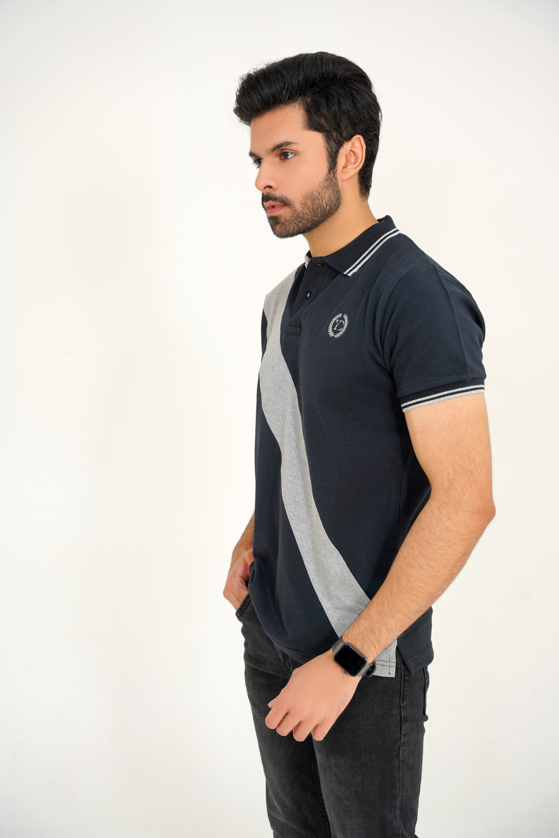 Midnight Black & Heather Polo