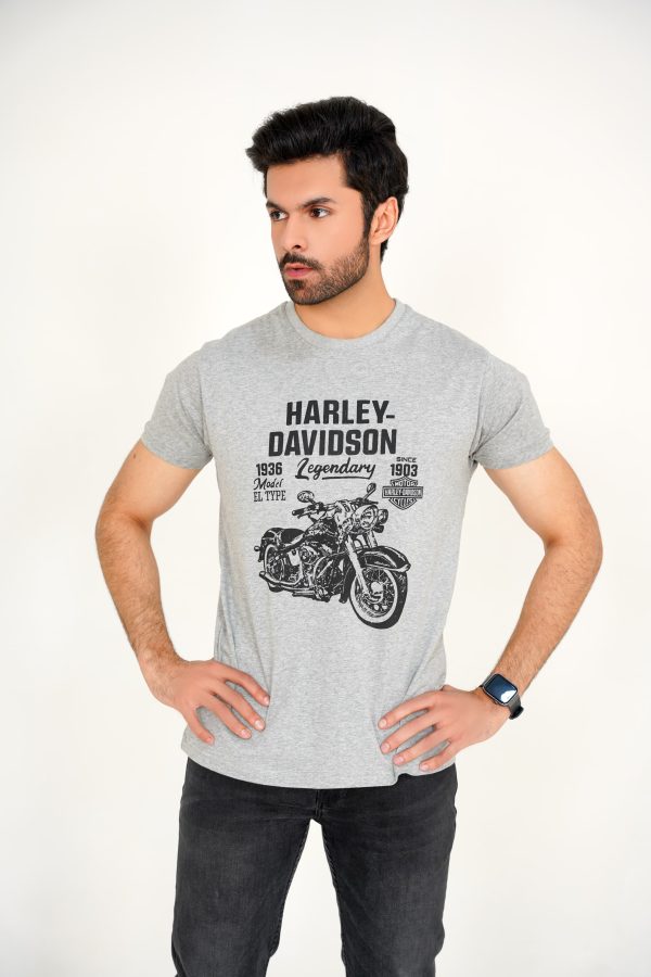 Vintage Harley Grey Print Tee