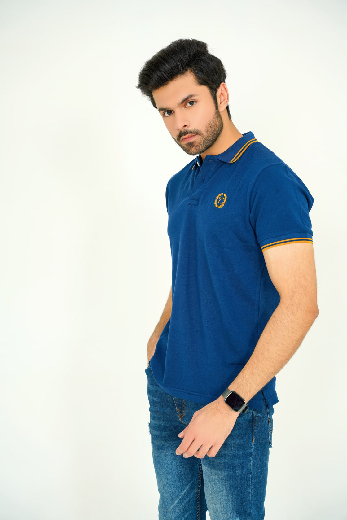 Modern Navy Mustard Polo