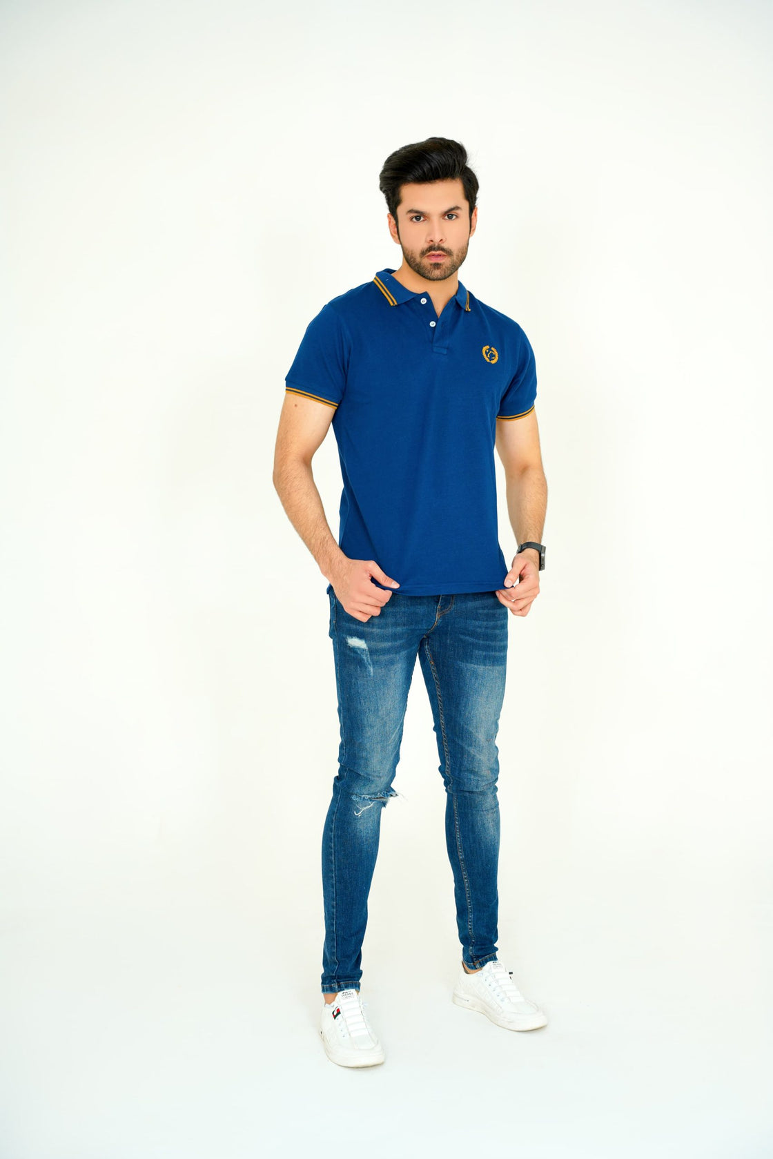 Modern Navy Mustard Polo