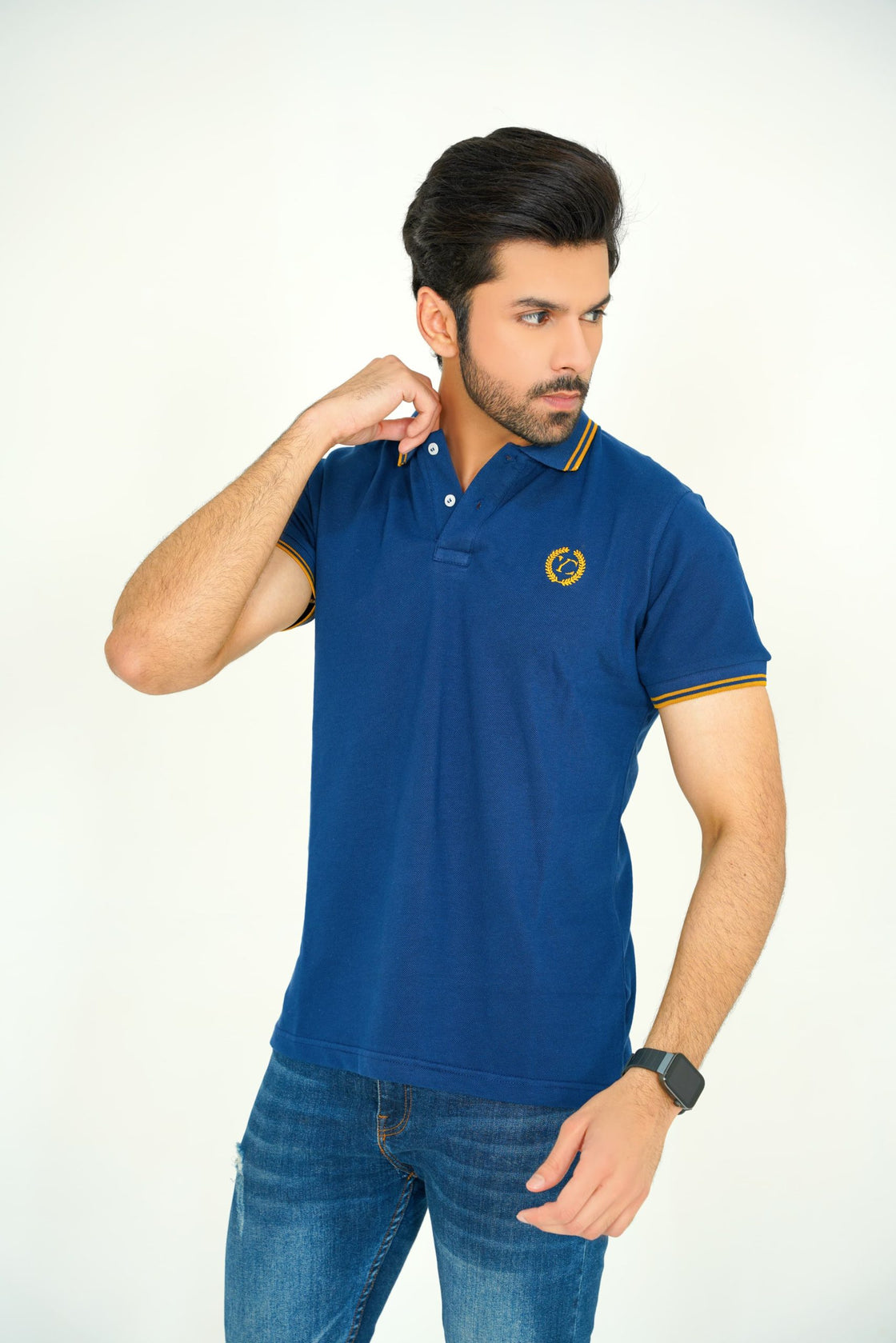 Modern Navy Mustard Polo