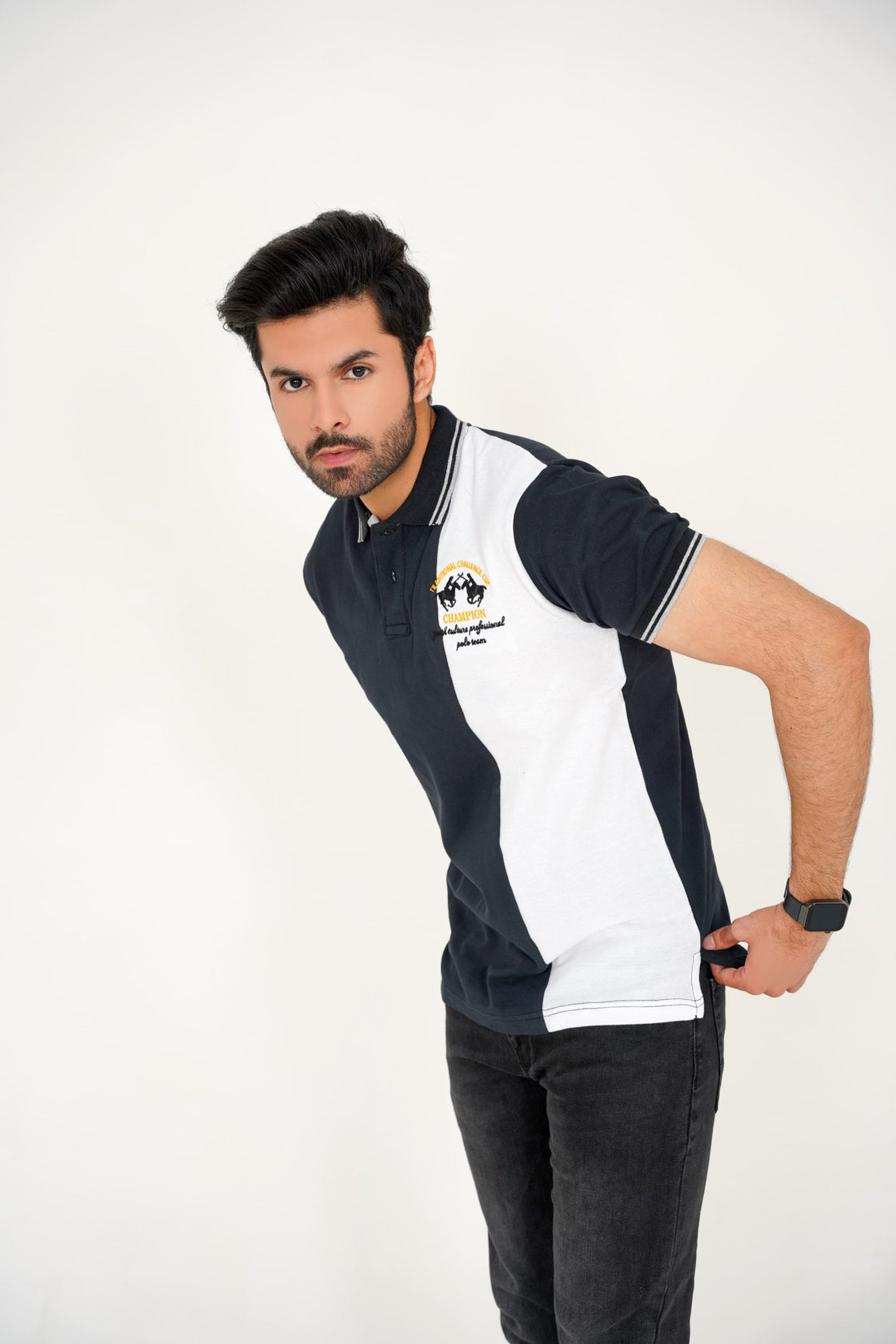 Black & white Retro Polo