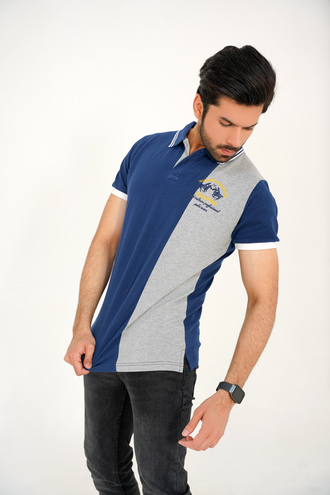 Timeless Navy with Grey Trim Polo